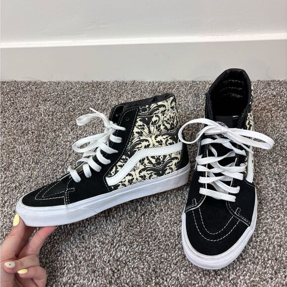 Vans Sk8-Hi Tapestry Black & Bone Skate Shoes | Size 6.5M / 8W - Picture 11 of 14